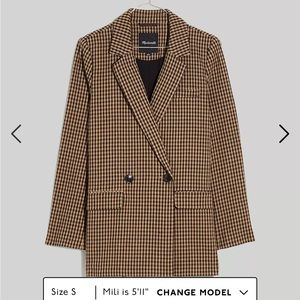 Madewell caldwell double breasted blazer Lyden plaid Medium